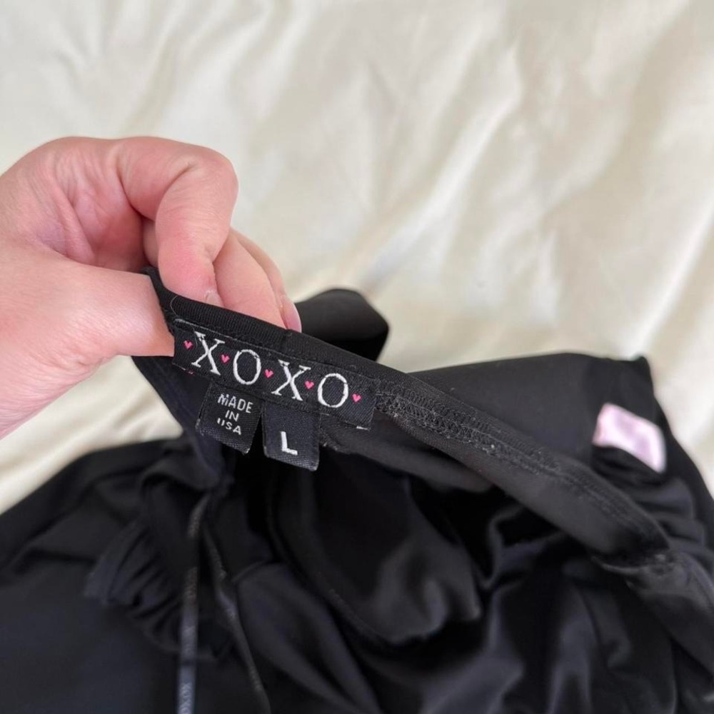 black fairy midi dress  Y2K xoxo black halter midi dress size large - Picture 6 of 8